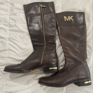 Michael Kors Brown Leather Boots Size 9